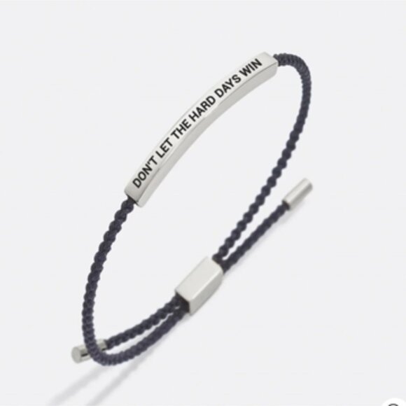 NWT-Mint & Lilly "Don't Let the Hard Days Win" Silver Bracelet - Picture 1 of 6